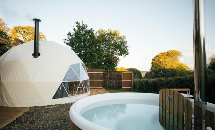 The domes garden and hot tub